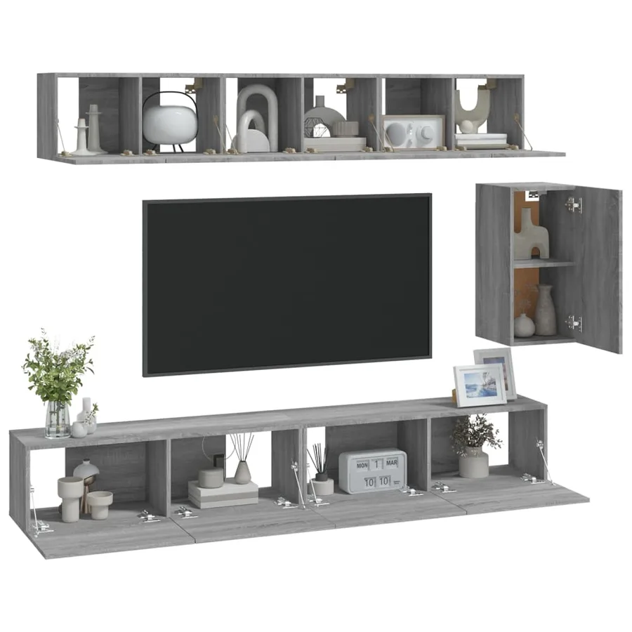 Ensemble de meubles TV 6 pcs Sonoma gris Bois d'ingénierie - 3