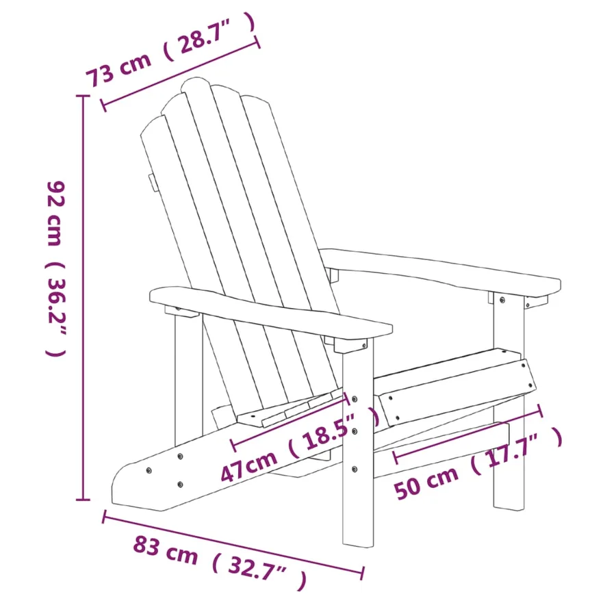 Chaise Adirondack de jardin PEHD Blanc - 7