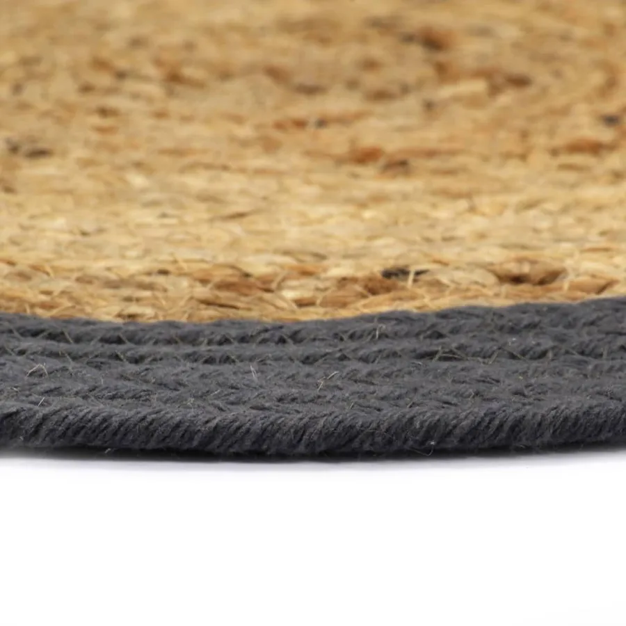 Napperons 4 pcs Naturel et anthracite 38 cm Jute et coton - 3