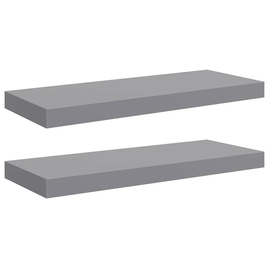 Étagères murales flottantes 2 pcs Gris 60x23,5x3,8 cm MDF - 2