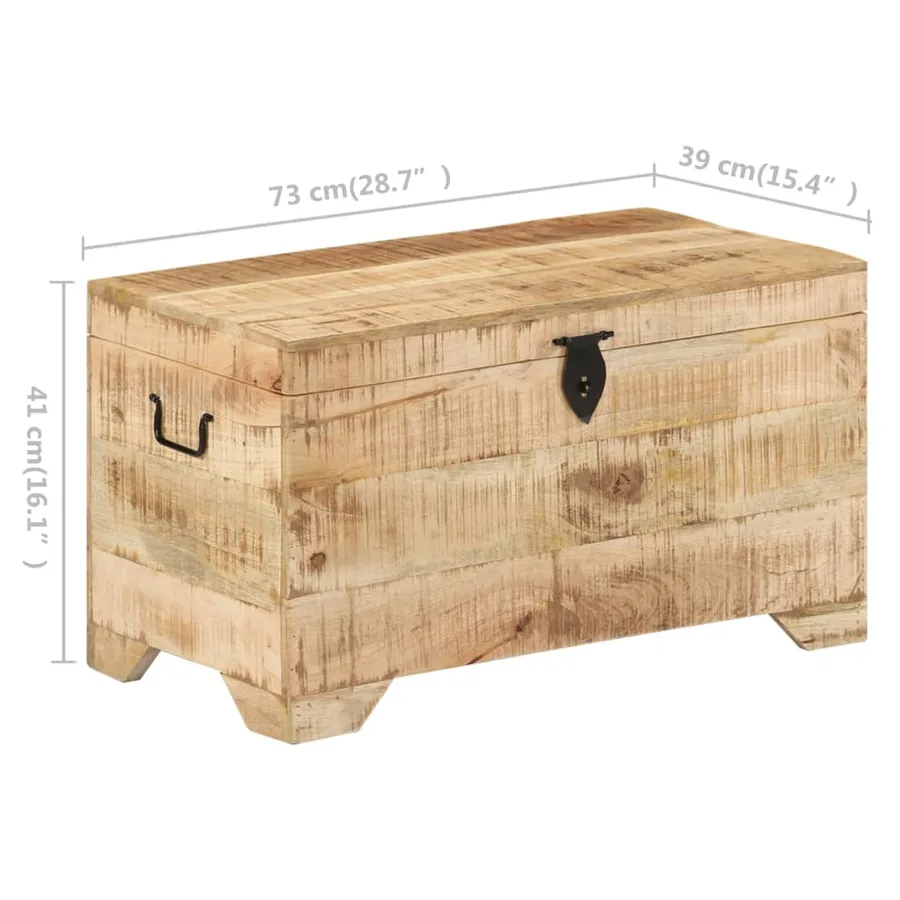 Coffre de rangement Bois massif de manguier brut - 10