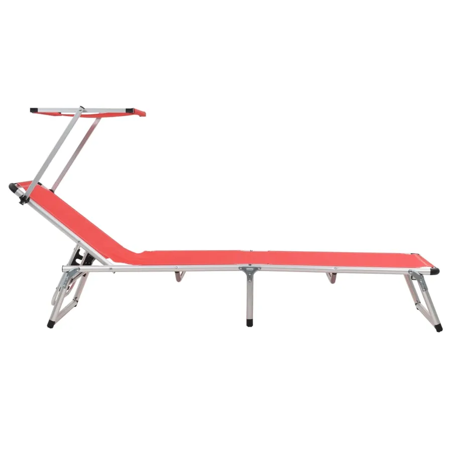 Chaises longues pliables et toit lot de 2 Aluminium textilène - 4