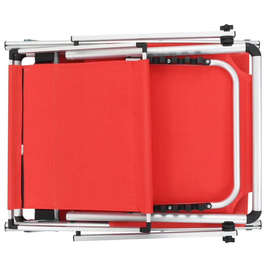 Chaises longues pliables et toit lot de 2 Aluminium textilène - 6