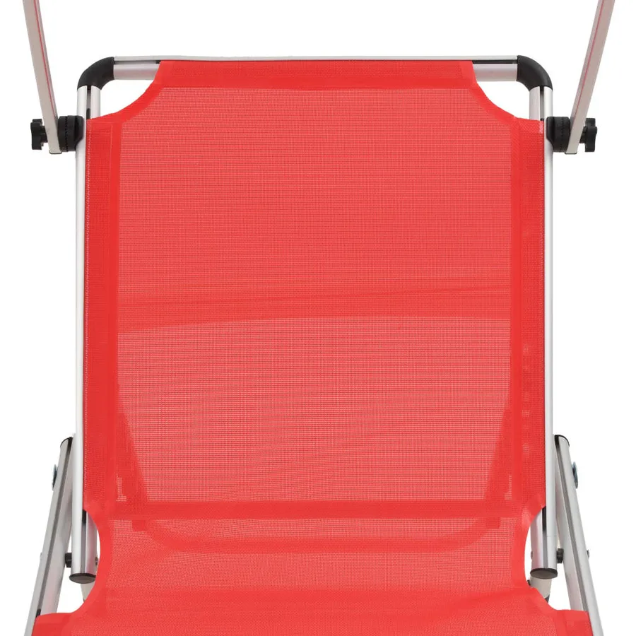 Chaises longues pliables et toit lot de 2 Aluminium textilène - 9