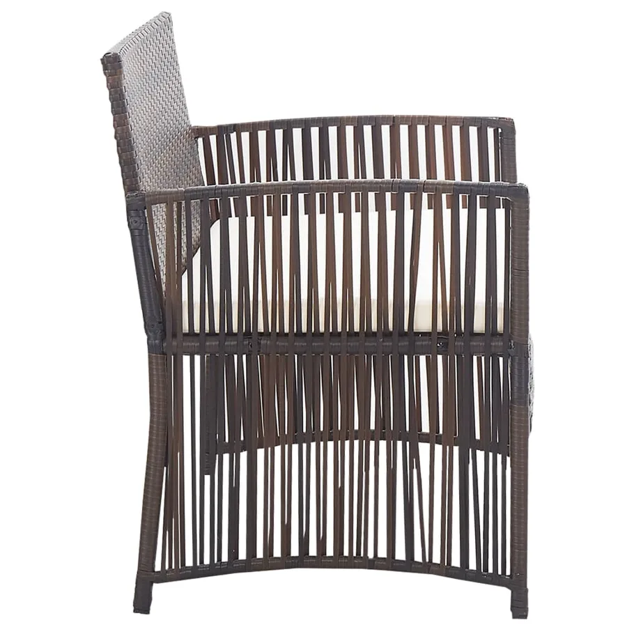 Salon de jardin 4 pcs avec coussin Résine tressée Marron - 10