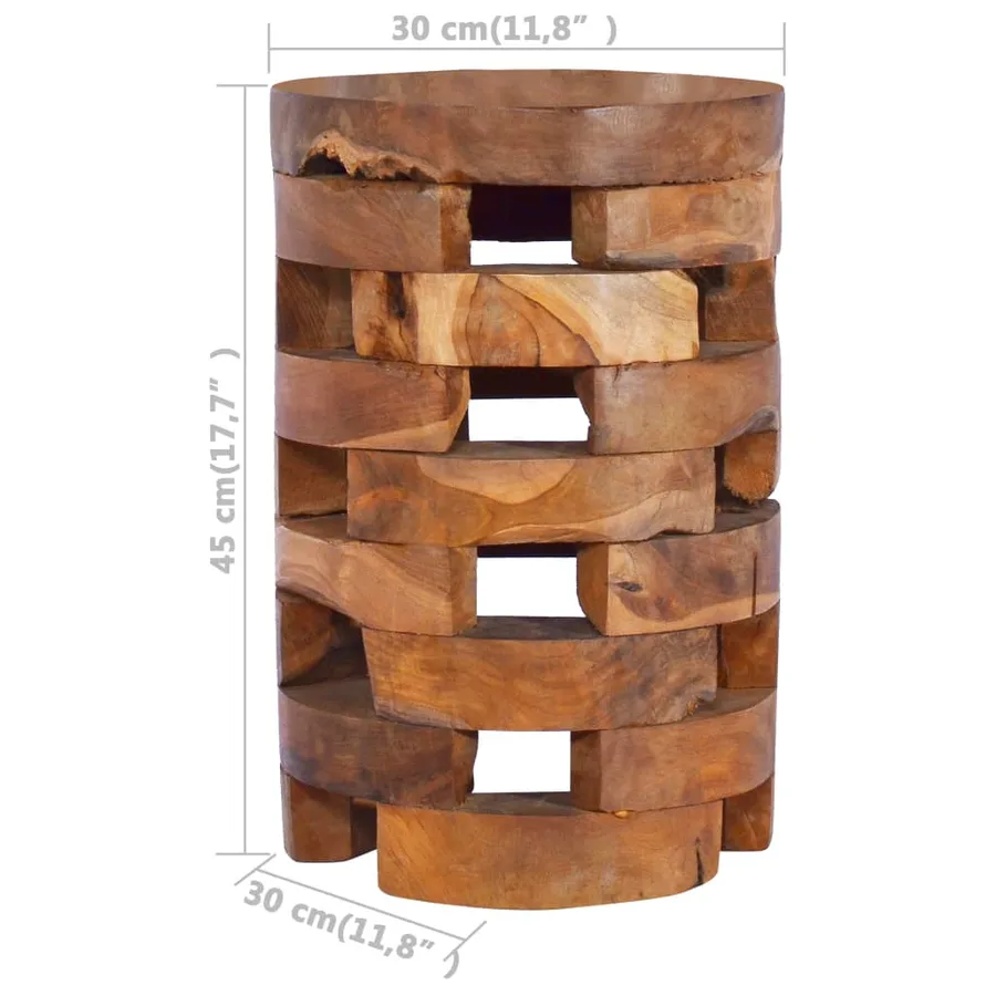 Table de chevet 30x30x45 cm Bois de teck massif - 5