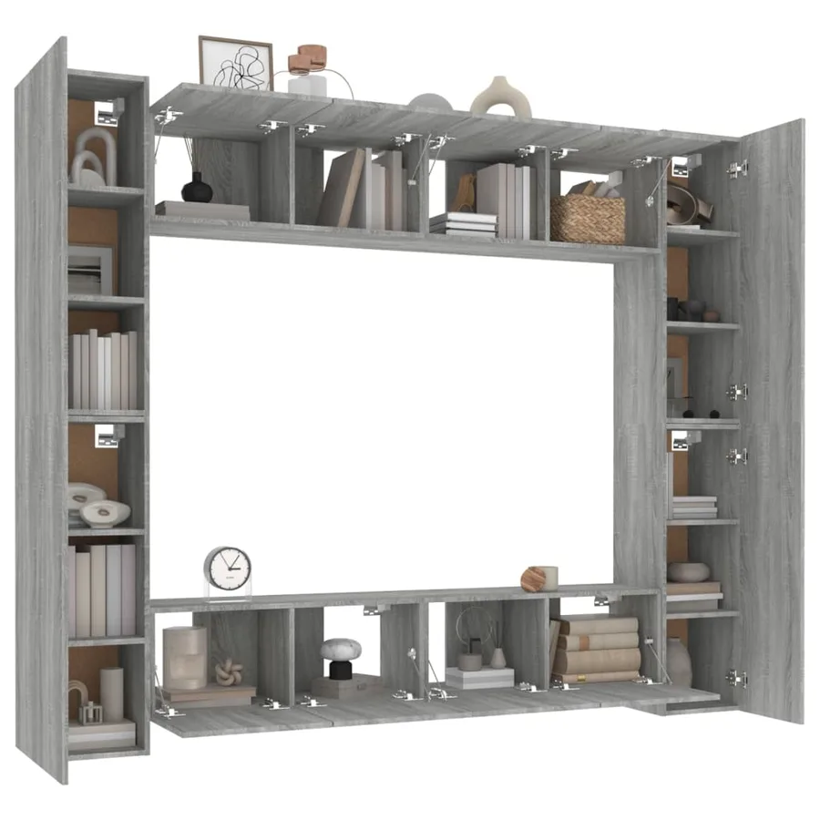 Ensemble de meubles TV 8 pcs Sonoma gris Bois d'ingénierie - 4