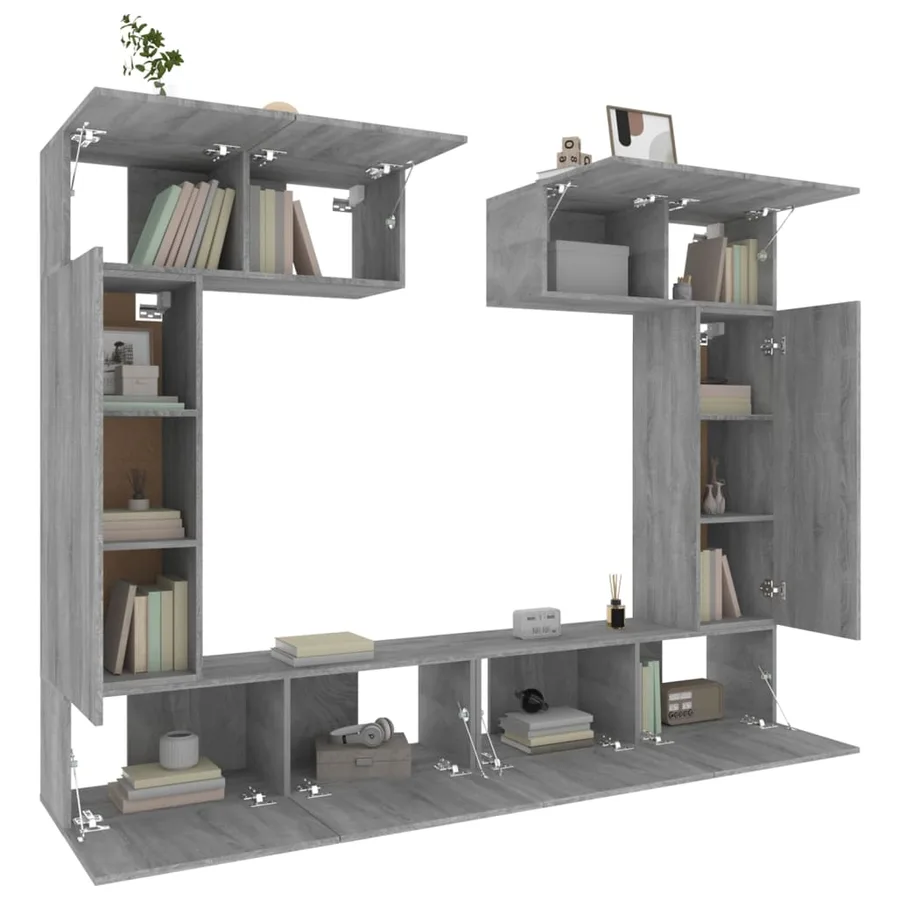Ensemble de meubles TV 6 pcs Sonoma gris Bois d'ingénierie - 4