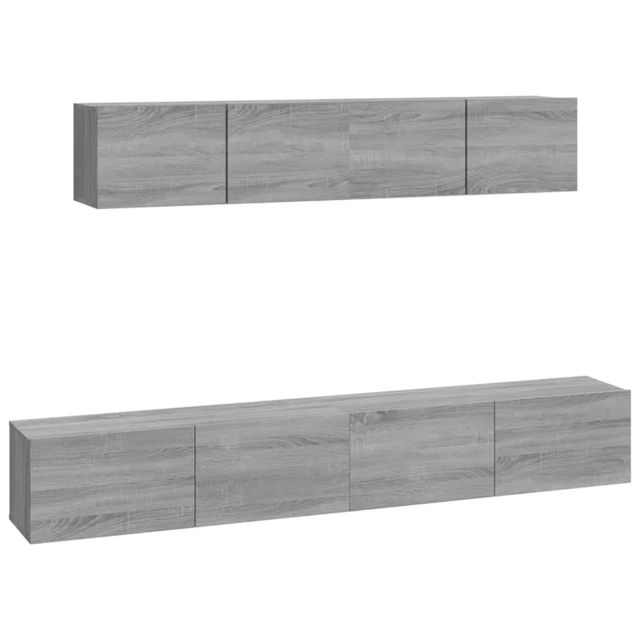 Ensemble de meubles TV 4 pcs Sonoma gris Bois d'ingénierie - 2