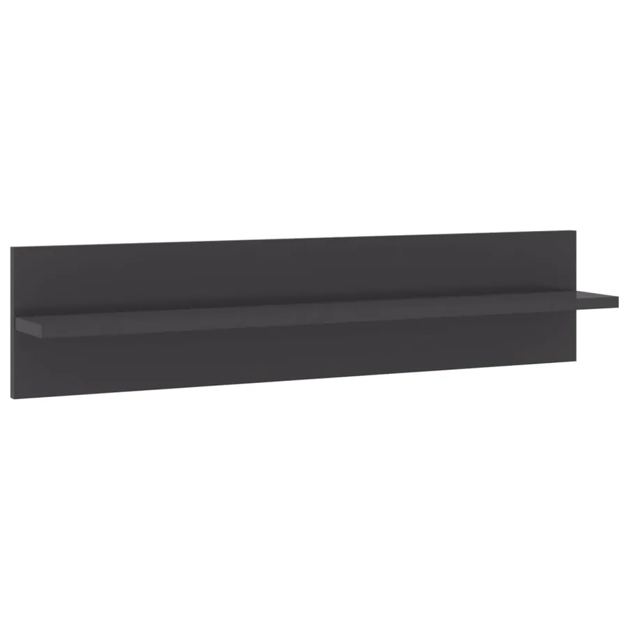 Étagères murales 4 pcs gris brillant bois d'ingénierie - 3