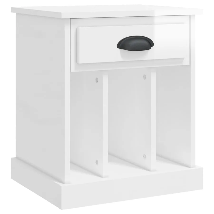 Tables de chevet 2 pcs blanc brillant 43x36x50 cm - 6