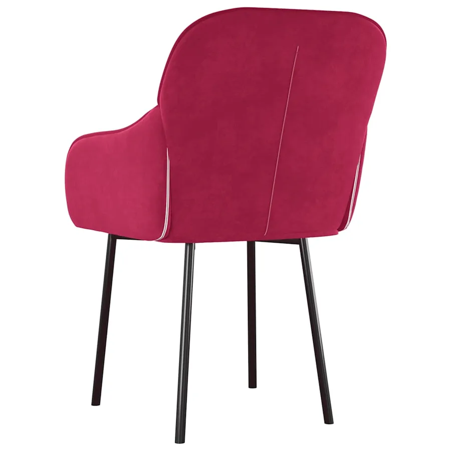 Chaises à manger lot de 2 Rouge bordeaux Velours - 6