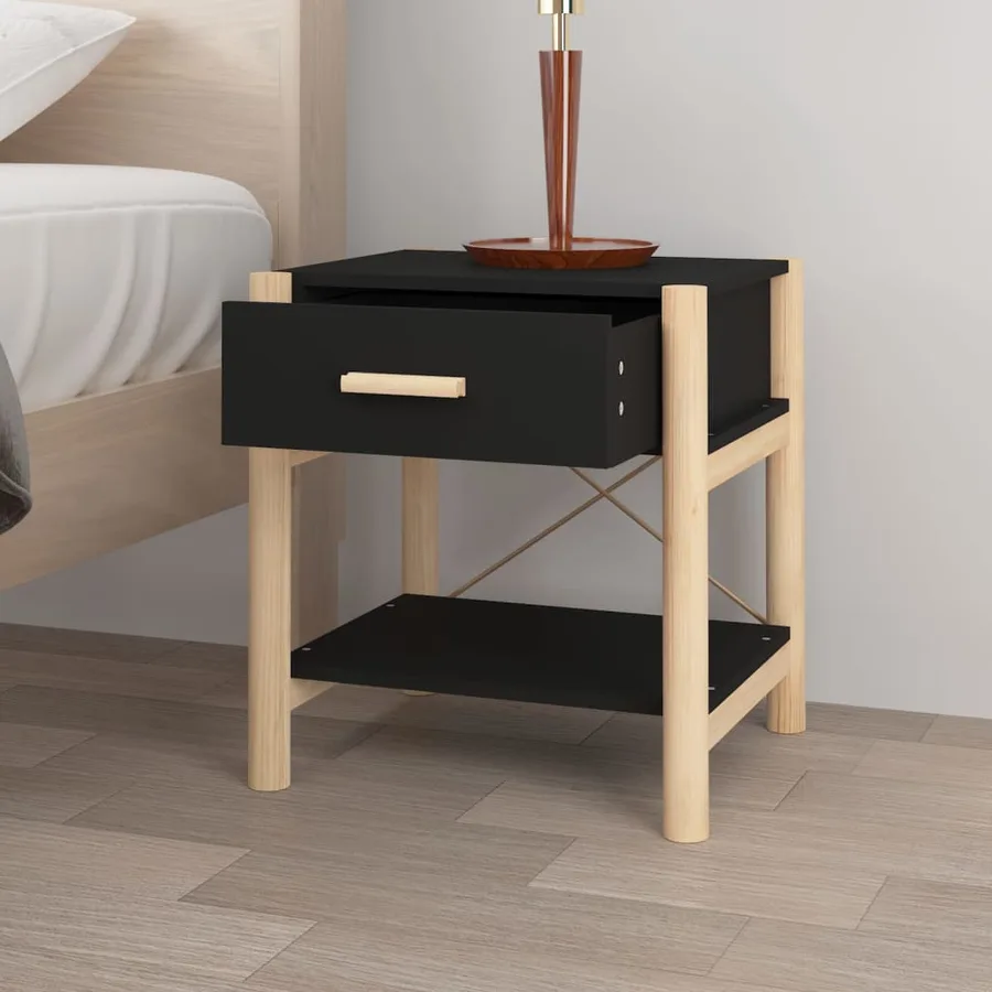 Tables de chevet 2 pcs Noir 42x38x45 cm Bois d’ingénierie - 4