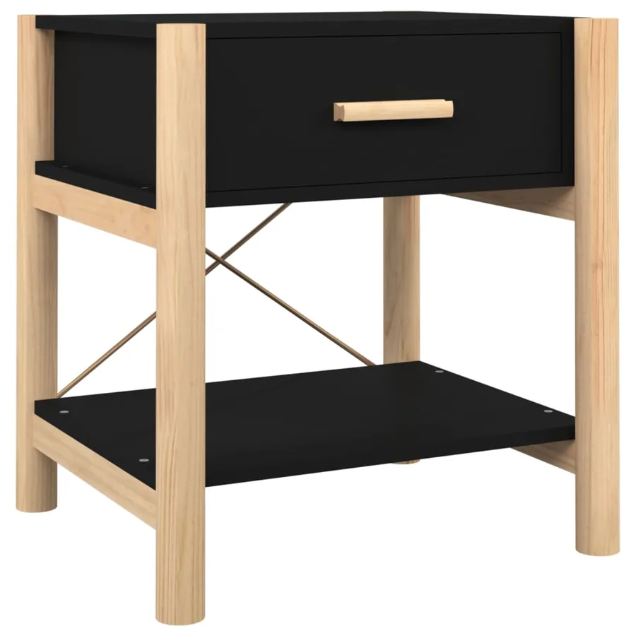 Tables de chevet 2 pcs Noir 42x38x45 cm Bois d’ingénierie - 5