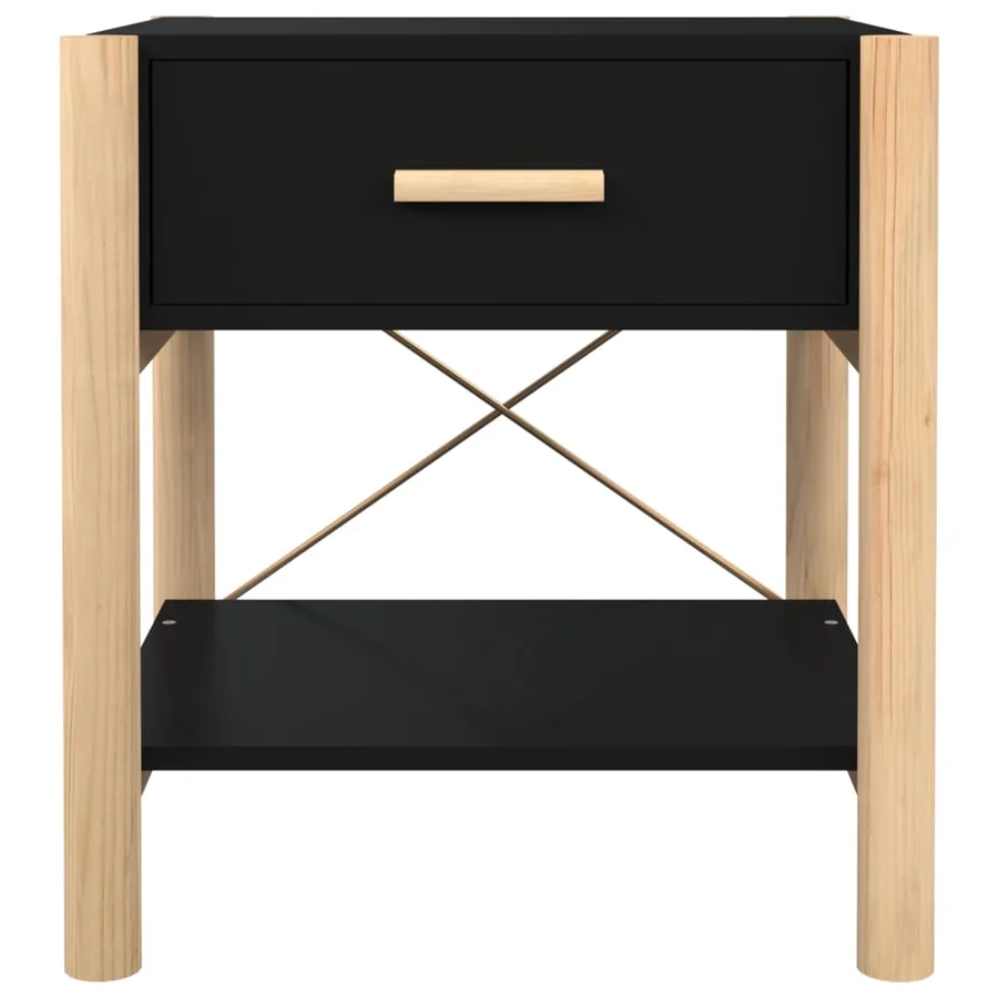 Tables de chevet 2 pcs Noir 42x38x45 cm Bois d’ingénierie - 6