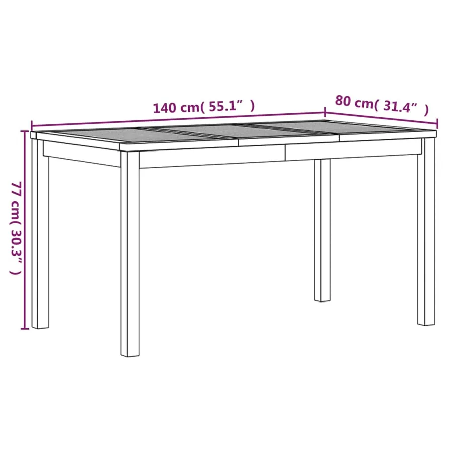 Ensemble à manger de jardin 5pcs Bois de teck massif - 15