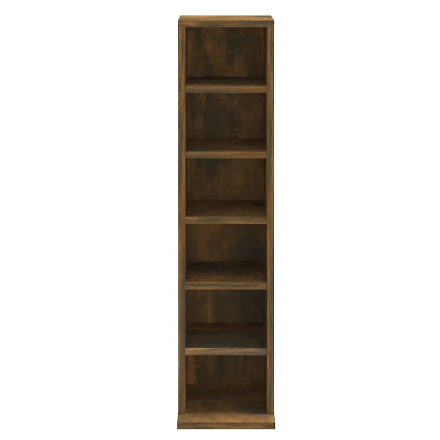 Armoire à CD Chêne fumé 21x20x88 cm Bois d'ingénierie - 5