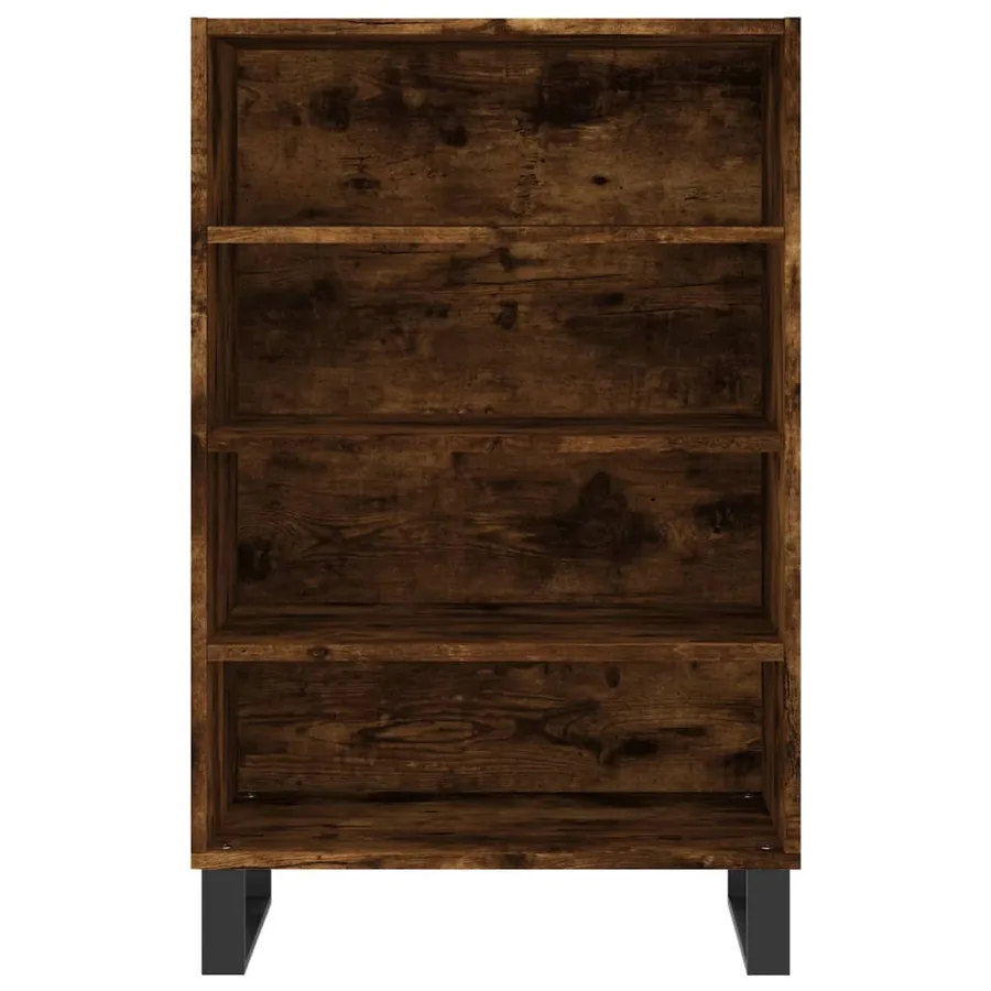 Buffet haut chêne fumé 57x35x90 cm bois d'ingénierie - 4