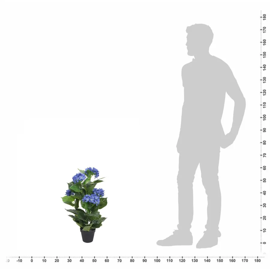 Plante hortensia artificielle avec pot 60 cm Bleu - 3