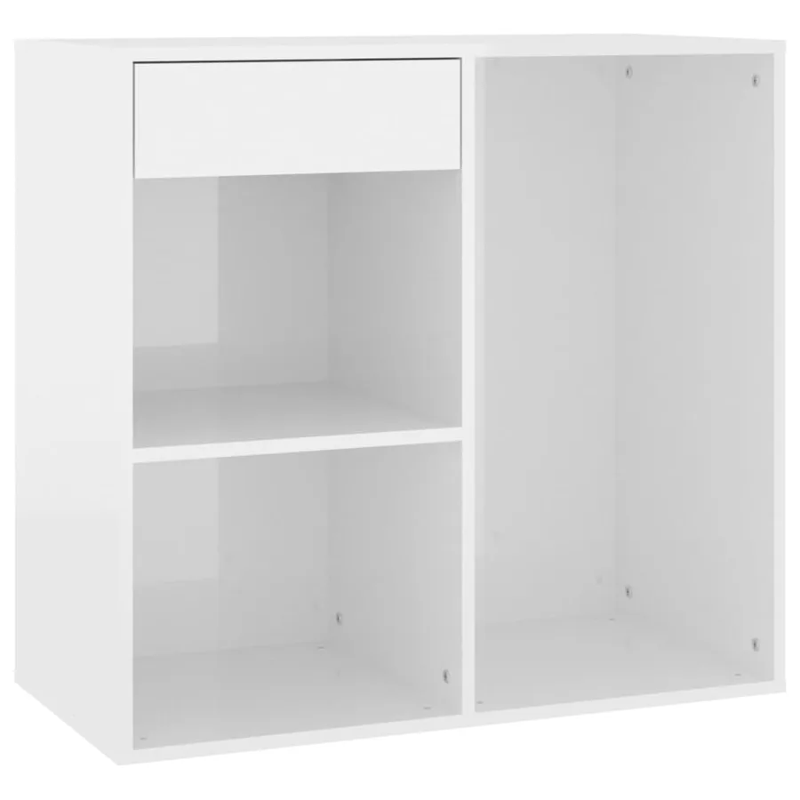 Armoire cosmétique Blanc brillant 80x40x75 cm Bois d'ingénierie - 3