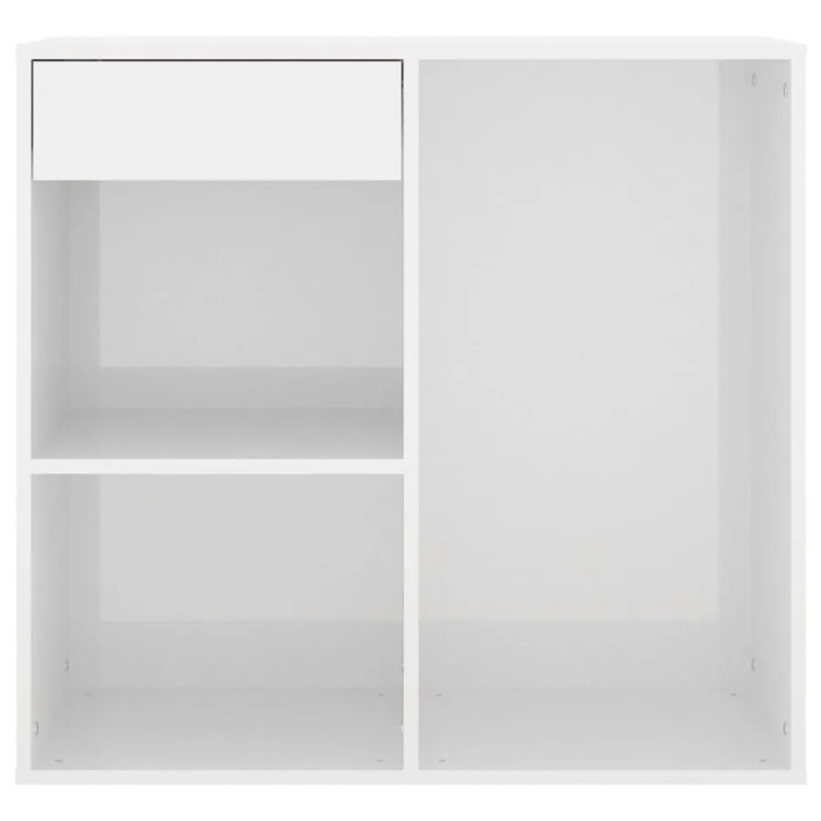 Armoire cosmétique Blanc brillant 80x40x75 cm Bois d'ingénierie - 4
