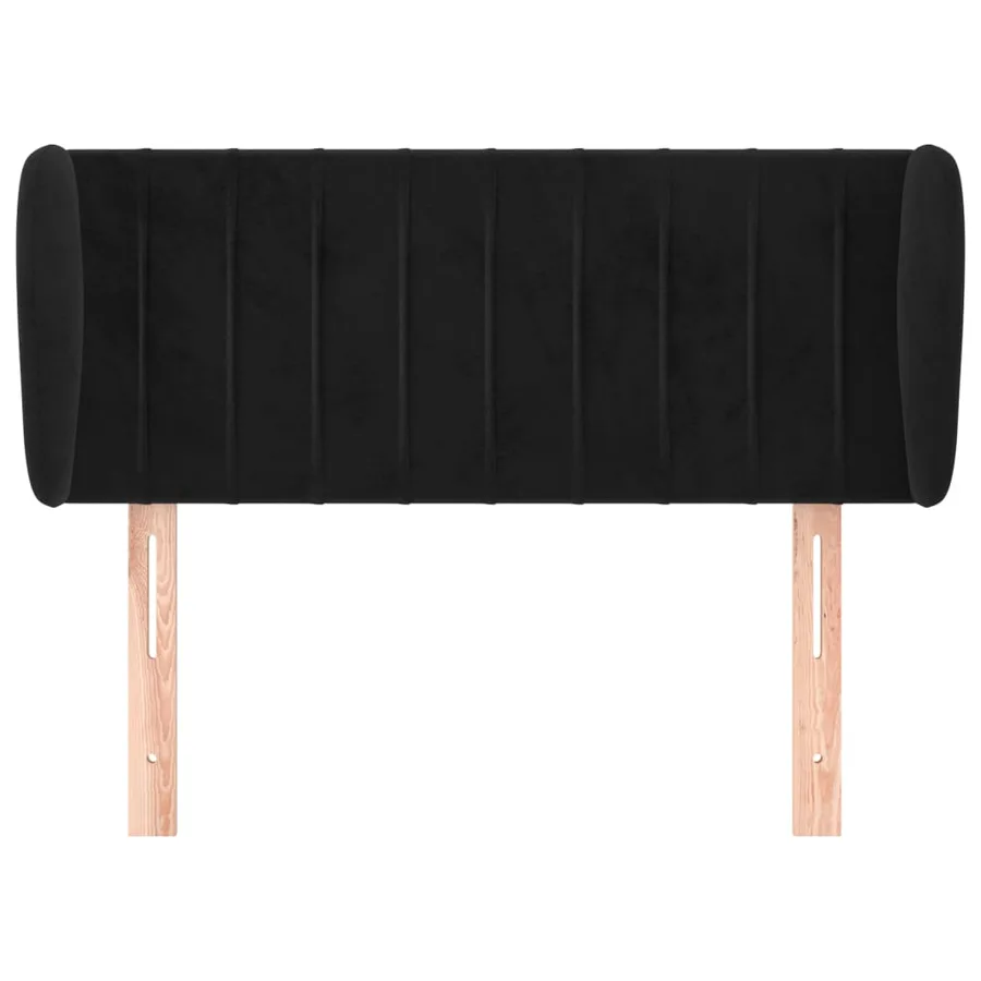 Tête de lit avec oreilles Noir 93x23x78/88 cm Velours - 3