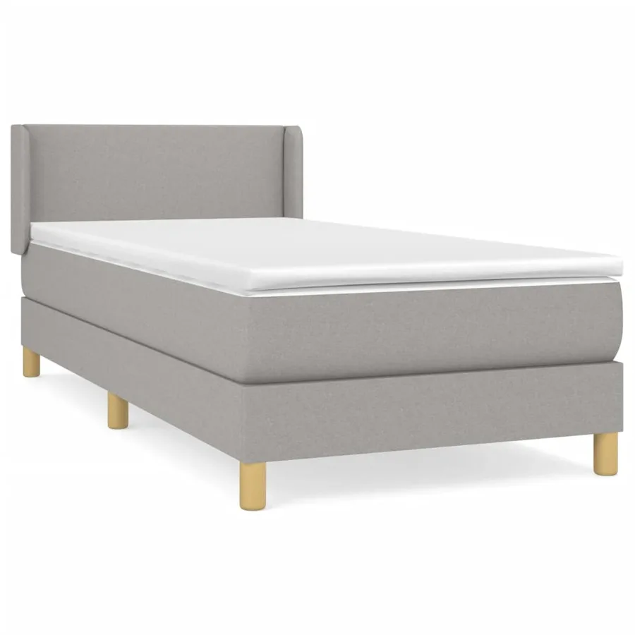 Sommier à lattes de lit avec matelas Gris clair 100x200cm Tissu - 2