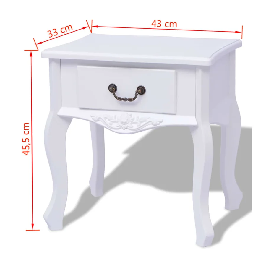 Table de chevet 2 pcs MDF Blanc - 5