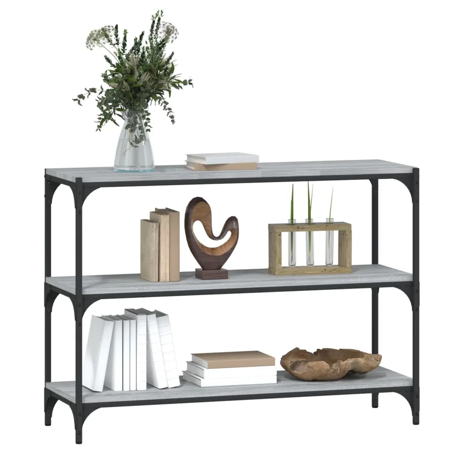 Bibliothèque Sonoma gris 100x33x70,5 cm Bois d'ingénierie acier - 4