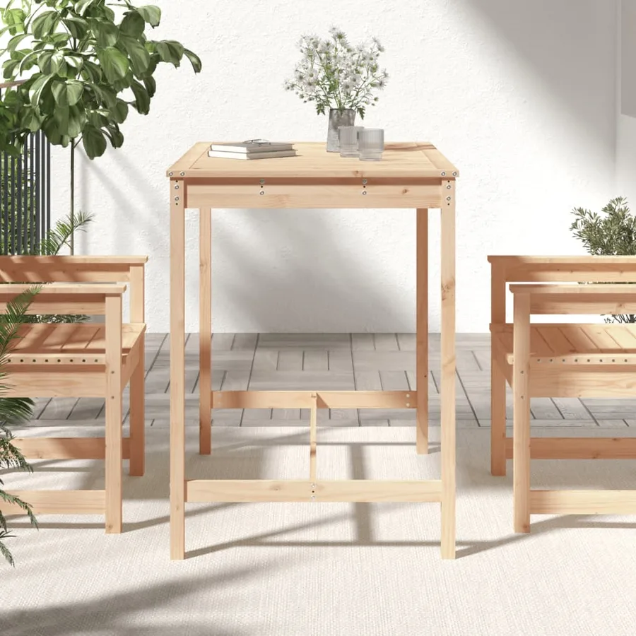 Table de jardin 121x82,5x110 cm bois massif de pin - 3