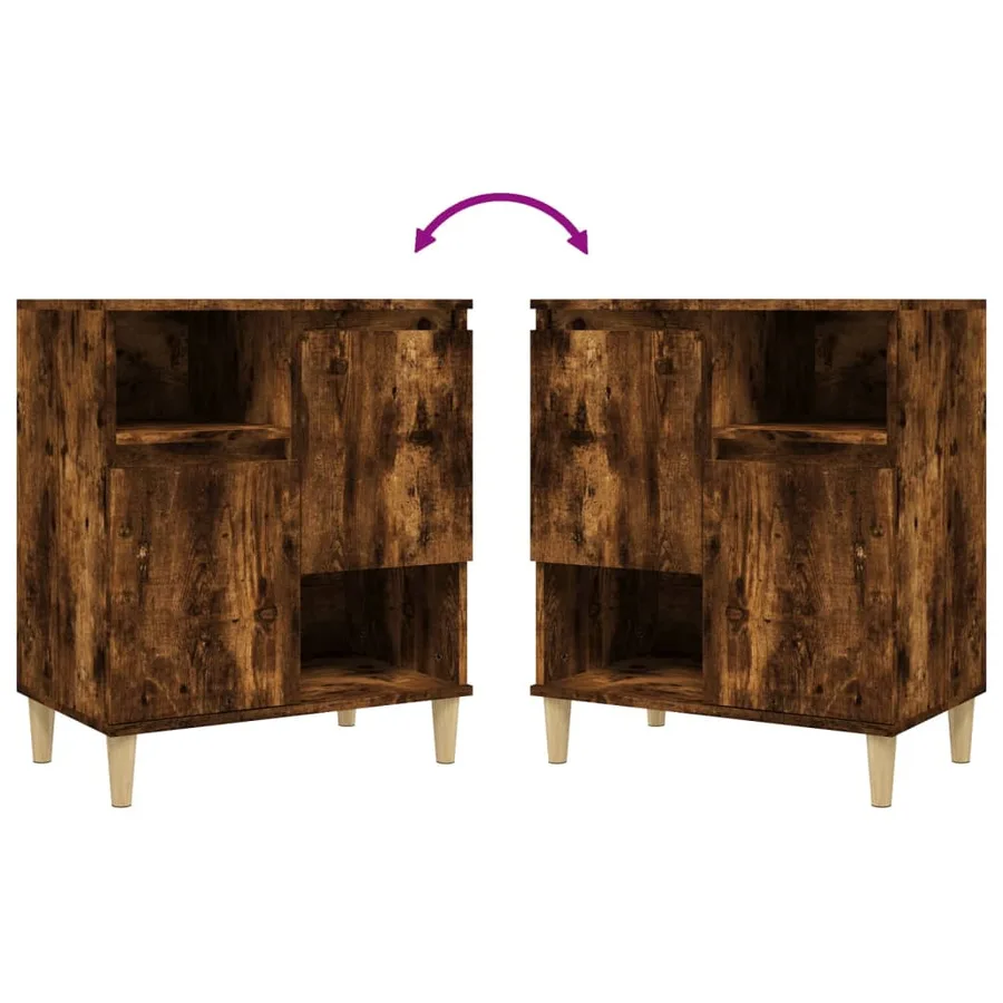 Buffet Chêne fumé 60x35x70 cm Bois d'ingénierie - 8