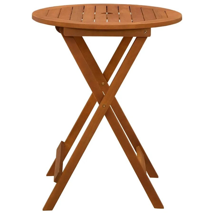 Table de jardin pliable Ø60x75 cm Bois d'eucalyptus solide - 4