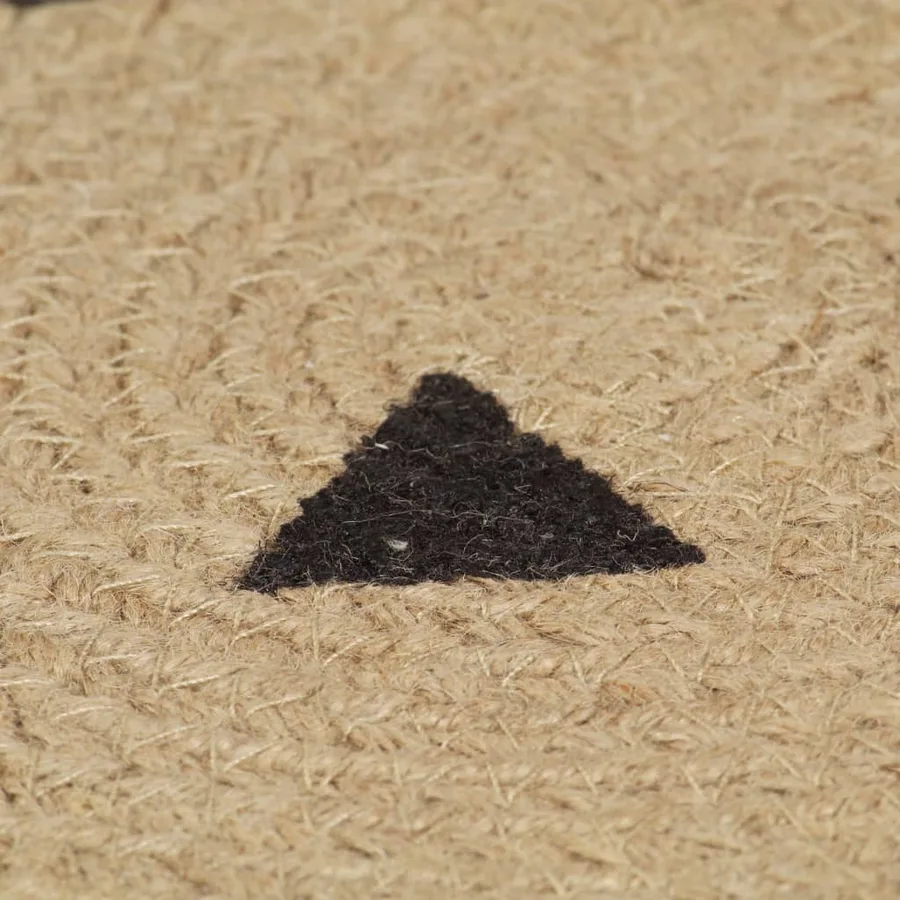 Tapis fait à la main Jute avec imprimé à triangles 120 cm - 5
