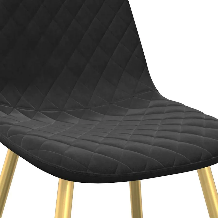 Chaises à manger lot de 2 Noir Velours - 7