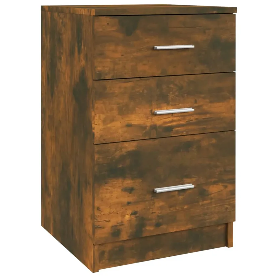 Table de chevet Chêne fumé 40x40x63 cm Bois d'ingénierie - 2