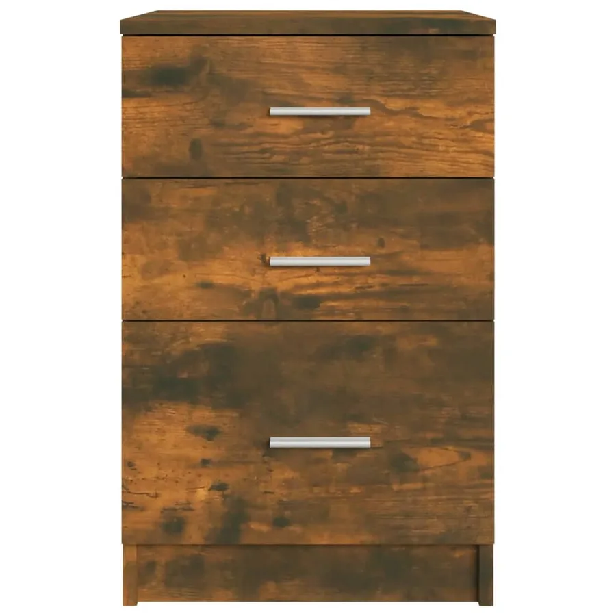 Table de chevet Chêne fumé 40x40x63 cm Bois d'ingénierie - 6