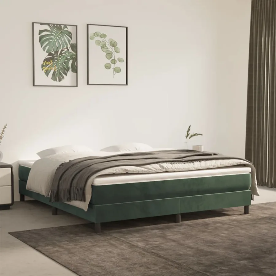 Matelas de lit à ressorts ensachés fermeté moyenne Vert foncé 180x200x20 cm
