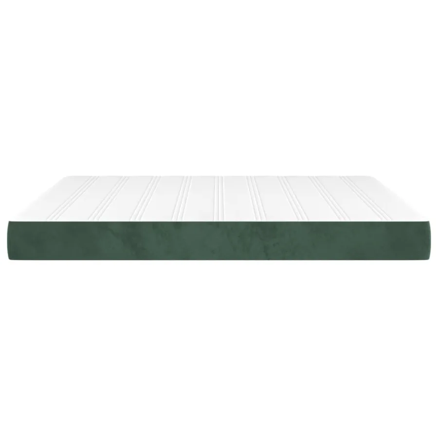 Matelas de lit à ressorts ensachés fermeté moyenne Vert foncé 180x200x20 cm - 4