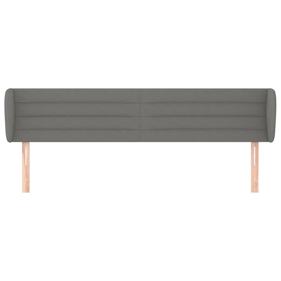 Tête de lit avec oreilles Gris foncé 203x23x78/88 cm Tissu - 3