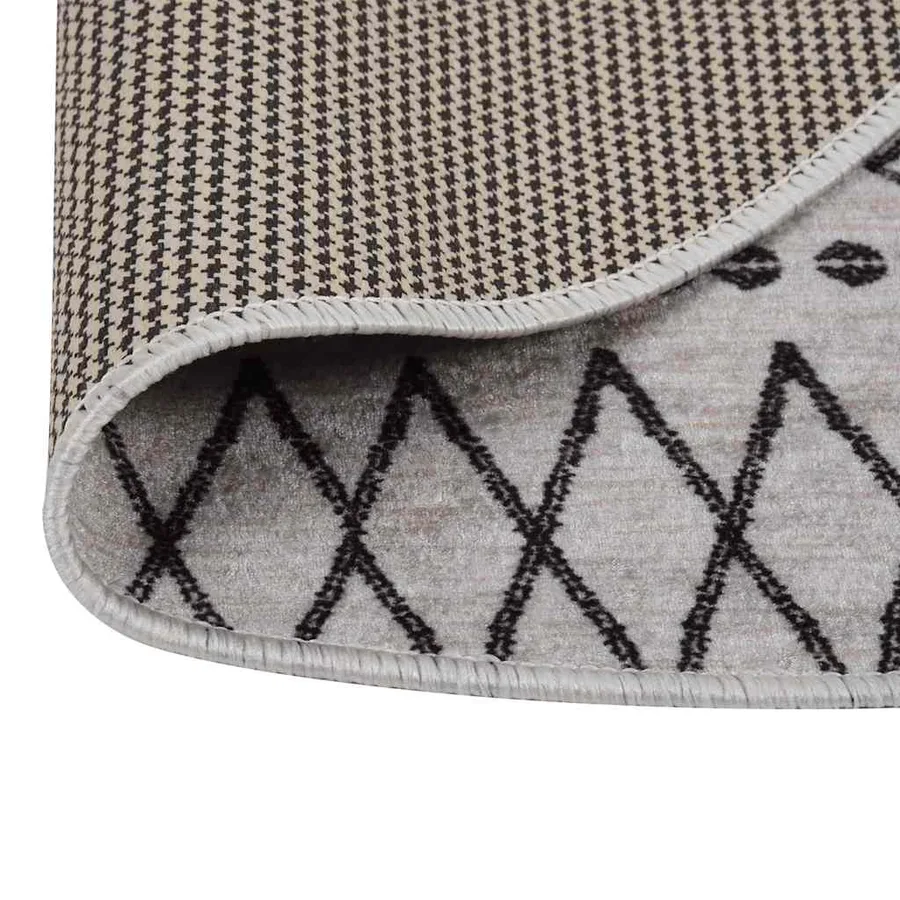 Tapis lavable φ120 cm noir et blanc - 3