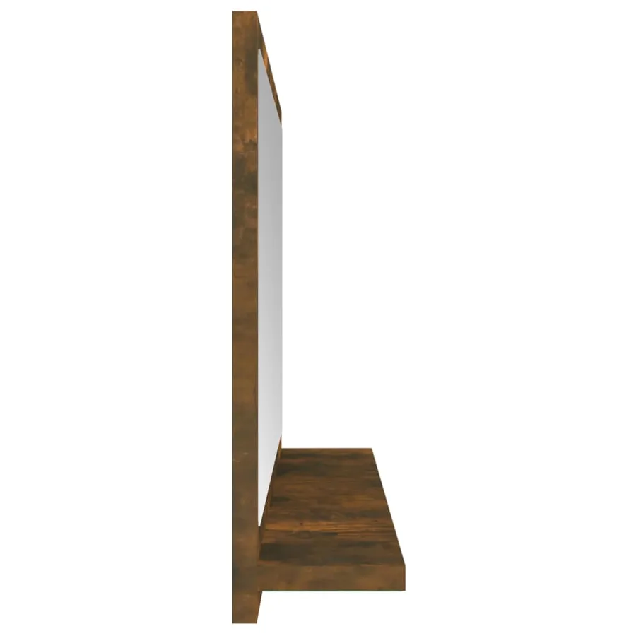 Miroir de bain Chêne fumé 40x10,5x37 cm Bois d'ingénierie - 4