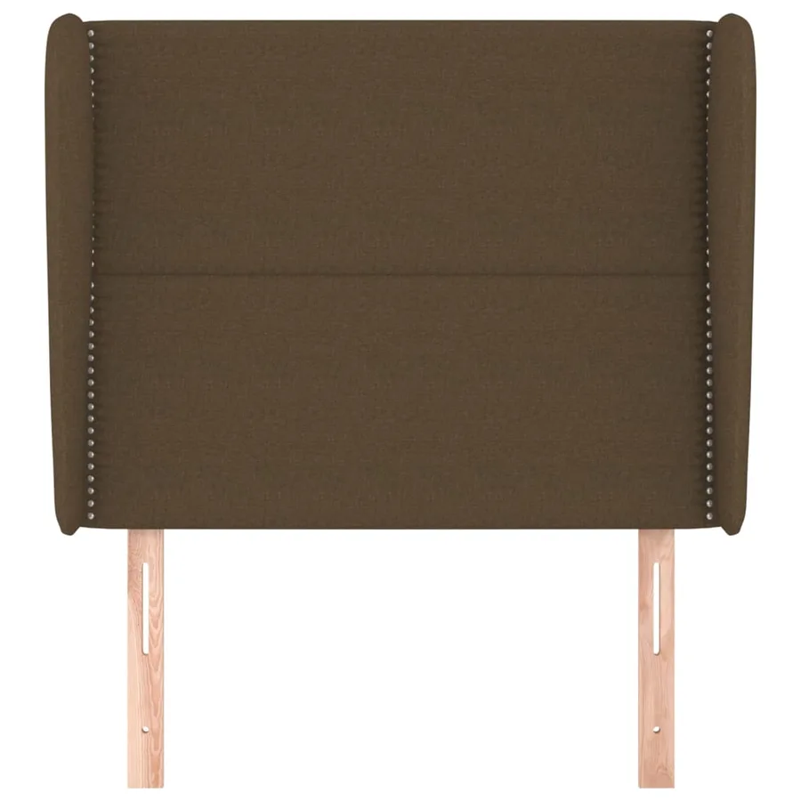 Tête de lit avec oreilles Marron foncé 93x23x118/128 cm Tissu - 3