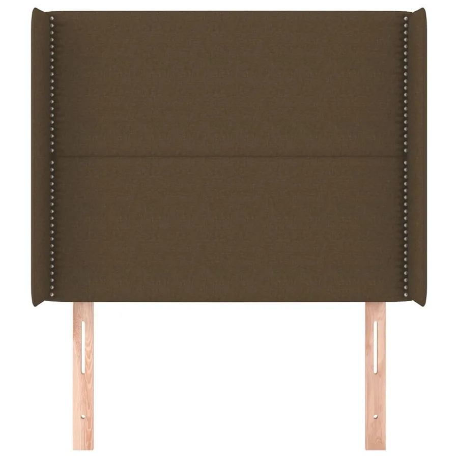 Tête de lit avec oreilles Marron foncé 93x16x118/128 cm Tissu - 3