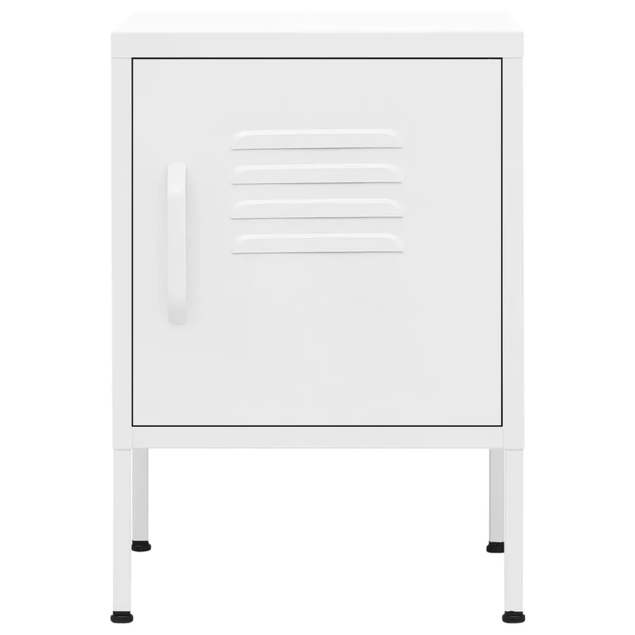 Tables de chevet 2 pcs Blanc 35x35x51 cm Acier - 3