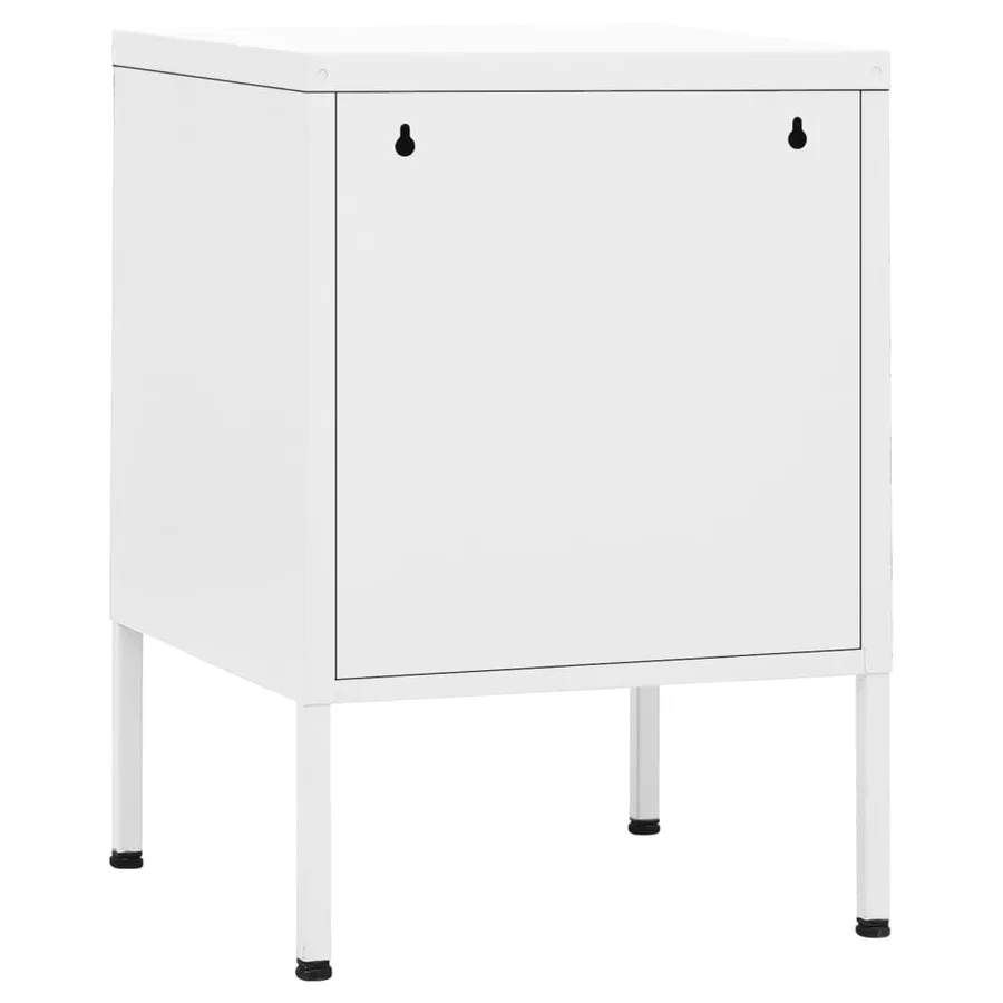 Tables de chevet 2 pcs Blanc 35x35x51 cm Acier - 5