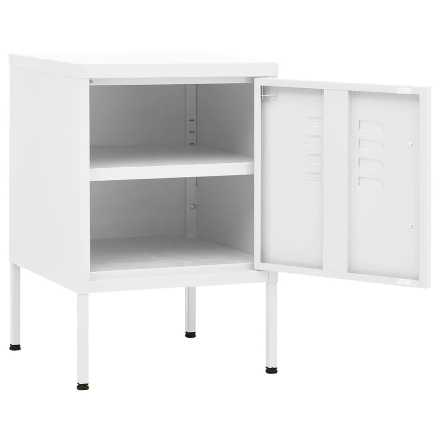 Tables de chevet 2 pcs Blanc 35x35x51 cm Acier - 6