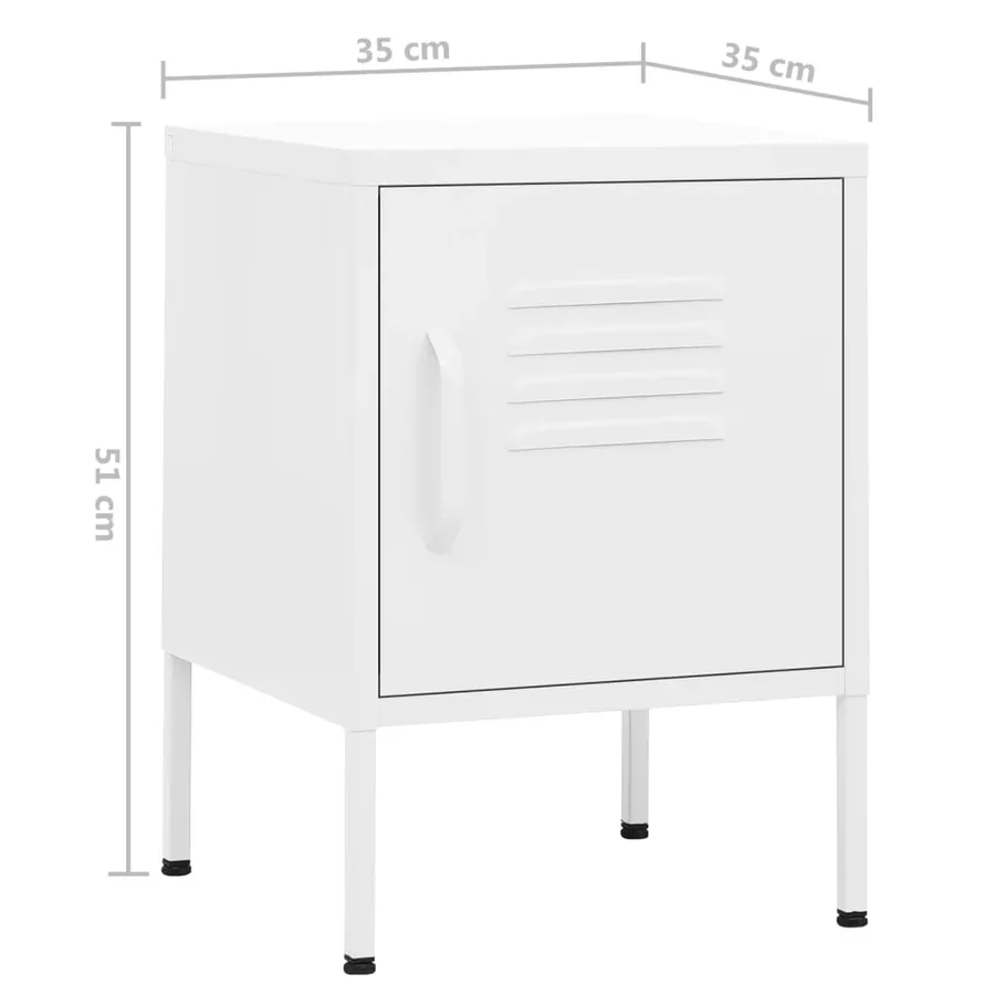 Tables de chevet 2 pcs Blanc 35x35x51 cm Acier - 9