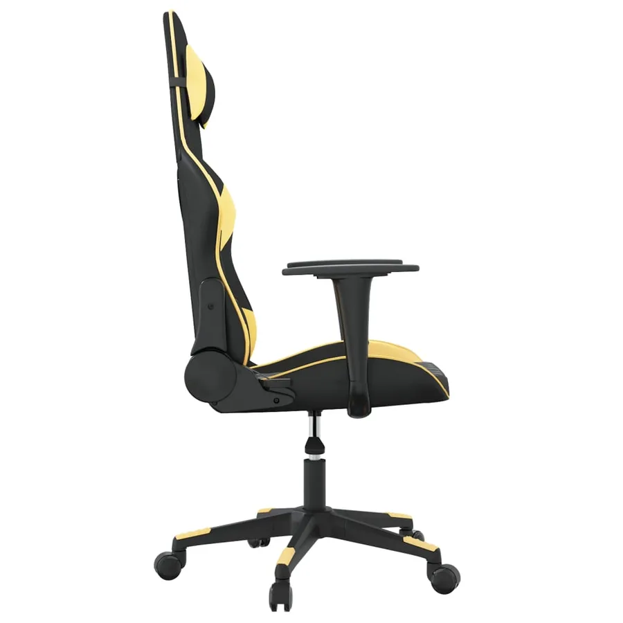 Chaise de jeu de massage Noir et doré Similicuir - 4