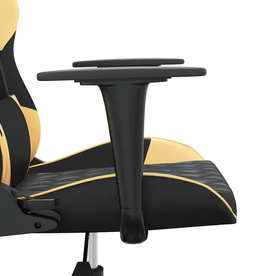 Chaise de jeu de massage Noir et doré Similicuir - 9