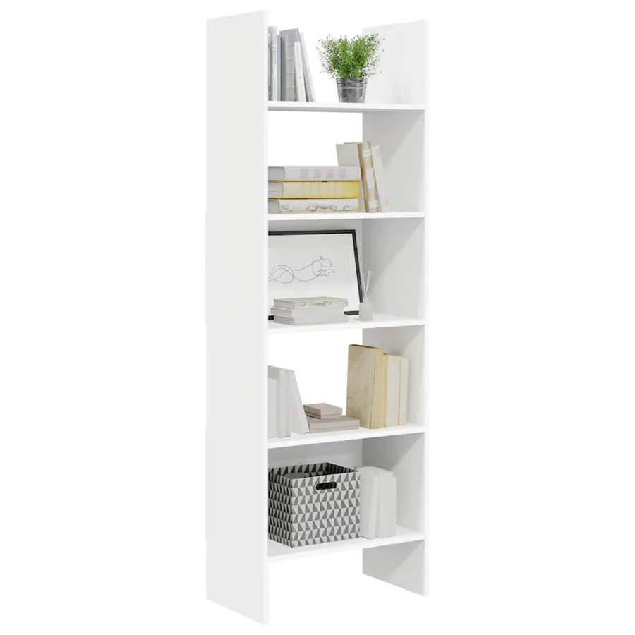 Bibliothèque Blanc 60x35x180 cm Bois d’ingénierie - 4